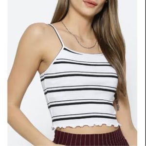 Forever 21 black and white striped tank top
